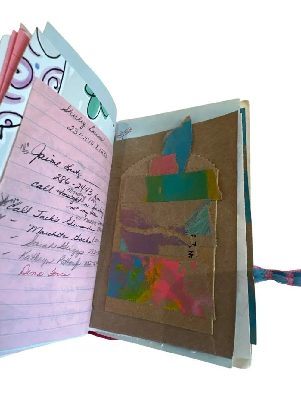Handmade Junk Journal Beaded Charm Ribbon Closure 80s 90s Nostalgia Inner Child